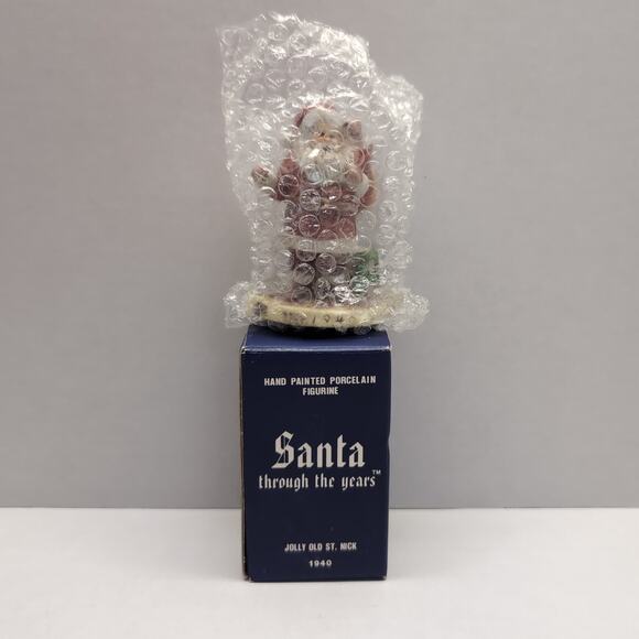 Santa Through the Years 1940 Jolly Old St Nick Porcelain Figurine With Box RSVP - Picture 6 of 7
